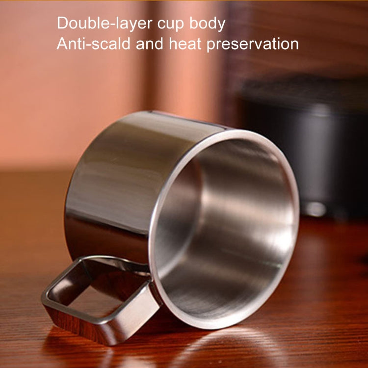 304 Stainless Steel 3 In 1 Double Layer Coffee Cup With Dish and Spoon Heat Insulation and Anti-Scald Milk Tea Mug