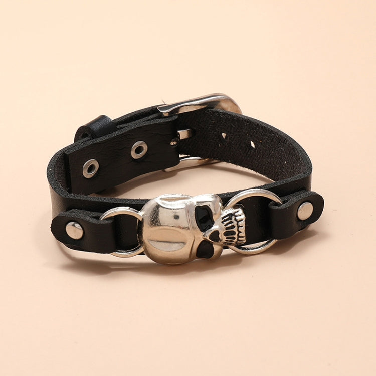 Simple Skull Leather Bracelet Personalized Trendy Street Hand Jewelry