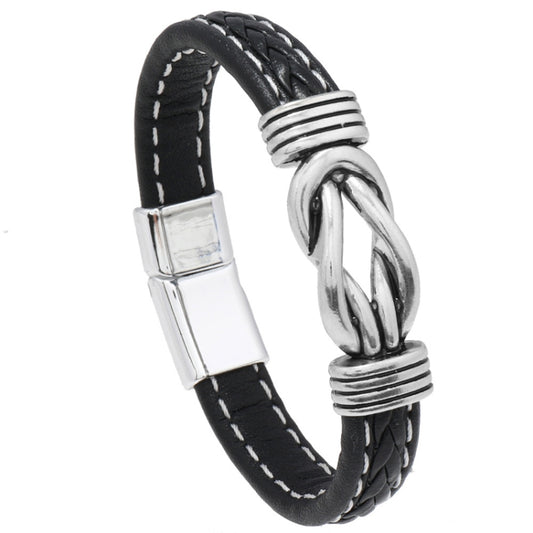 Simple Alloy Magnetic Clasp Leather Bracelet Personalized Braided Bracelet