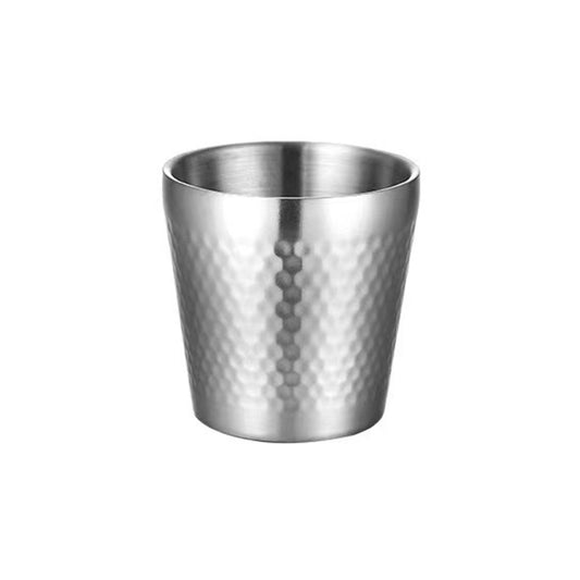 304 Stainless Steel Hammer Mug Thickened Double-Layer Restaurant Tea Cups