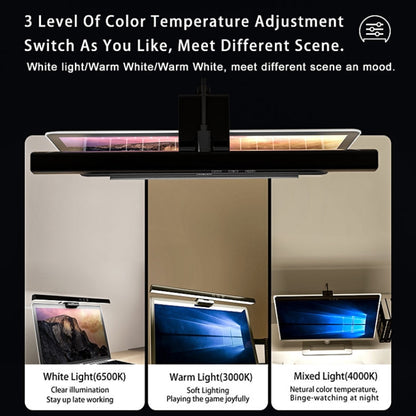 TB-30SA 33cm Timing Dimming Display Asymmetric Working Eye Care LED Desk Lamp Laptop Screen Hanging Light