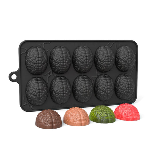 10 Grids Brain Halloween Chocolate Mould Homemade Brain Cake Mould DIY Candy Soft Molds