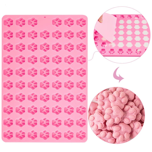 69-Cavity Mini Cat Dog Paw Silicone Mold For DIY Fondant Cake Chocolate Candy Cookie Treat