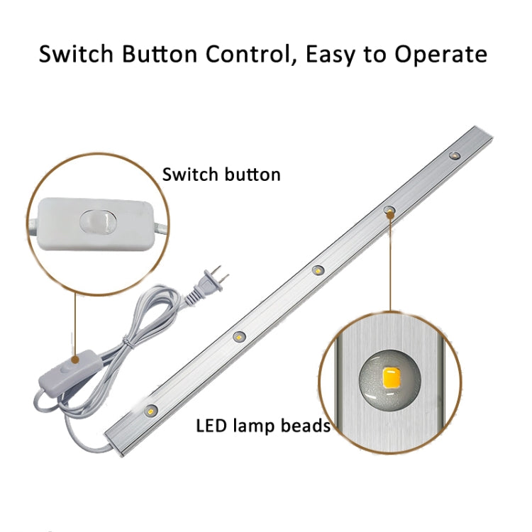 220V CN Plug Wardrobe Cabinet Lamp LED Light Bar With Button Switch