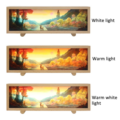 Touch Control Wooden Acrylic Atmosphere Lightbox Decoration Painting Night Light