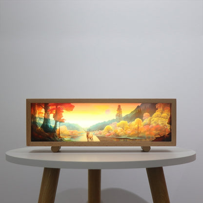 Touch Control Wooden Acrylic Atmosphere Lightbox Decoration Painting Night Light