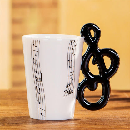 Guitar Ceramic Cup Personality Music Note Milk Juice Lemon Mug Coffee Tea Cup Home Office Drinkware Unique Gift