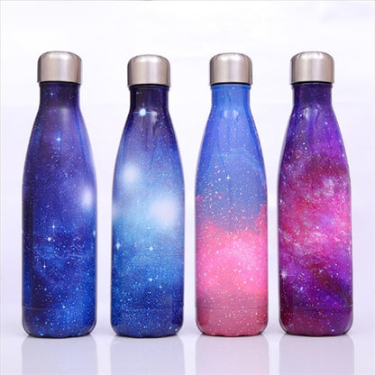 Starry Sky Pattern Thermal Cup Vacuum Flask Heat Water Bottle Portable Stainless Steel Sports Kettle