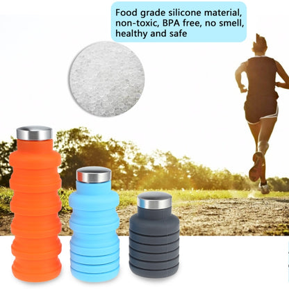 Portable Silicone Water Bottle Retractable Folding Coffee Bottle Outdoor Travel Drinking Sport Drink Kettle,Capacity:500ml