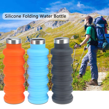 Portable Silicone Water Bottle Retractable Folding Coffee Bottle Outdoor Travel Drinking Sport Drink Kettle,Capacity:500ml