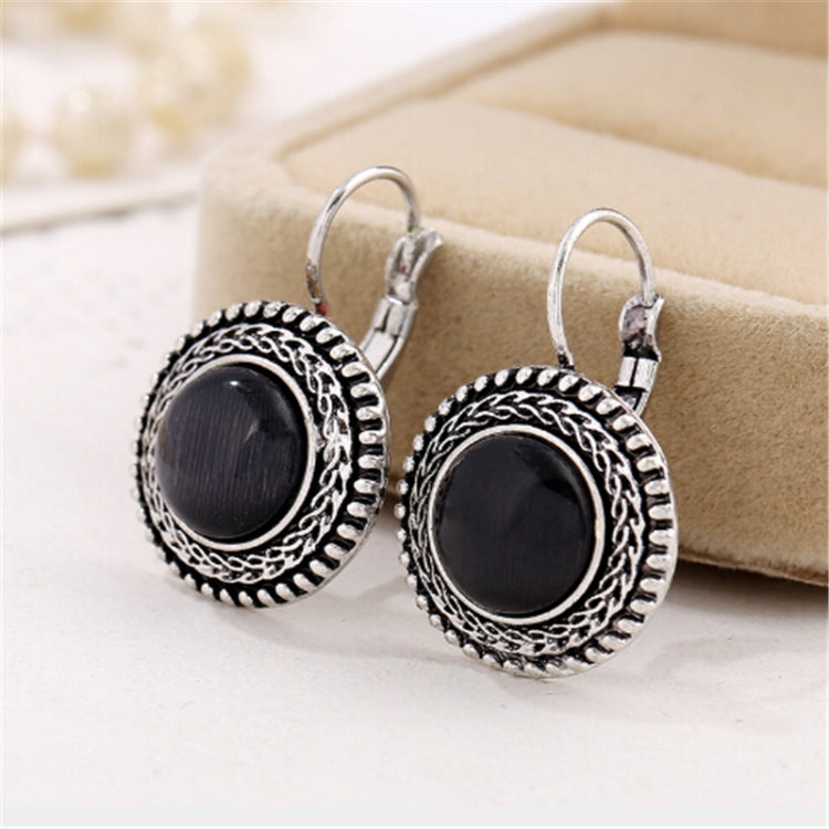 Boho Big Drop Earrings For Women Jewelry Carved Vintage Tibetan Silver Bohemian Long Earrings, Blue, Gray, Black, Purple