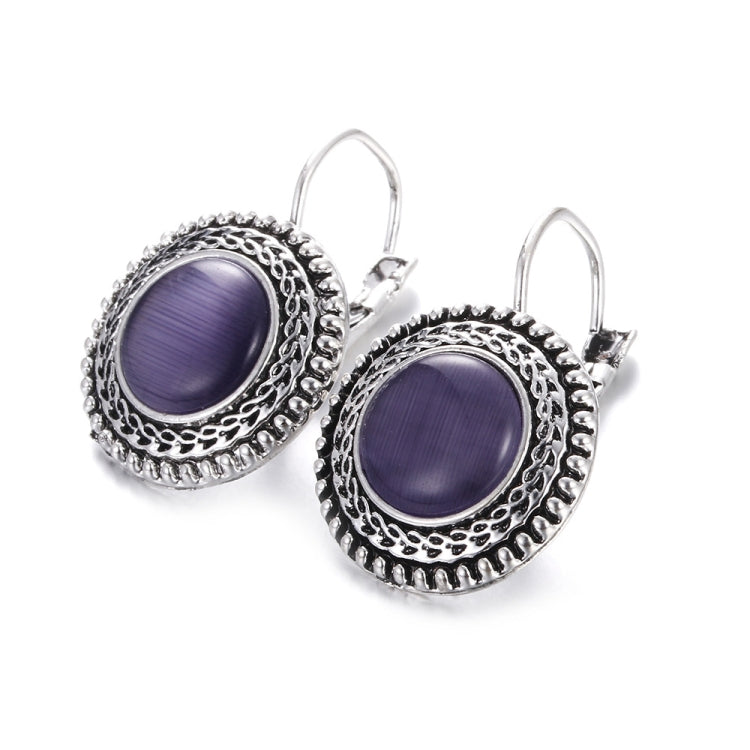 Boho Big Drop Earrings For Women Jewelry Carved Vintage Tibetan Silver Bohemian Long Earrings, Blue, Gray, Black, Purple