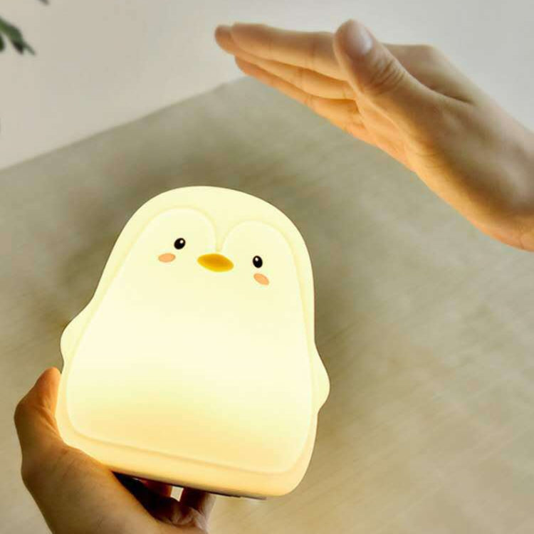 Penguin Silicone Pat Night Light Children Bedside Atmosphere Lamp