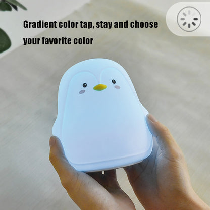 Penguin Silicone Pat Night Light Children Bedside Atmosphere Lamp