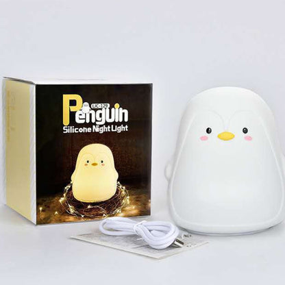 Penguin Silicone Pat Night Light Children Bedside Atmosphere Lamp