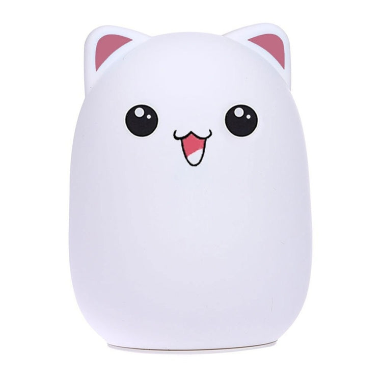 Color Change Cat Shape USB Rechargeable LED Silicone Soft Nightlight