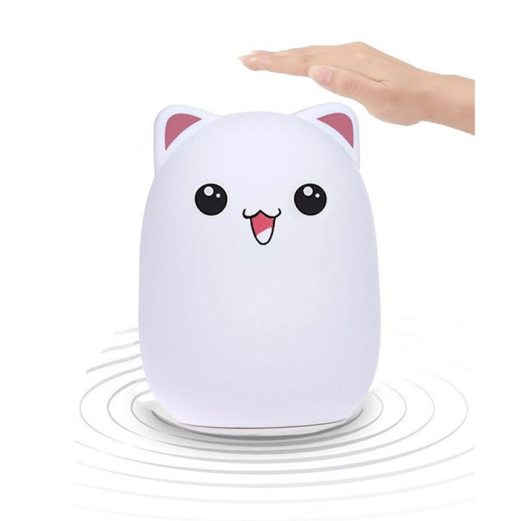 Color Change Cat Shape USB Rechargeable LED Silicone Soft Nightlight