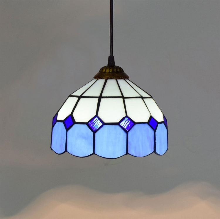 8 inch Simple Style Stained Glass Restaurant Bar Pendent Lamp