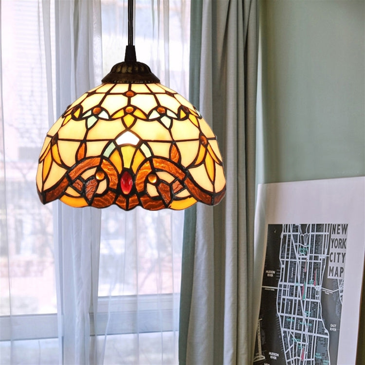 8 inch Stained Glass Restaurant Bar Corridors Balcony Pendant Light