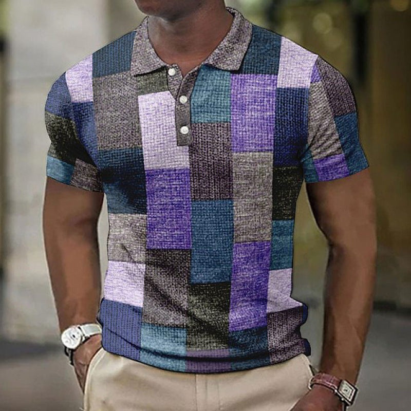 Fashion Digital Printed Plaid Shirt