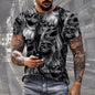 Men's Digital Print Street Sports Short Sleeve T-Shirt