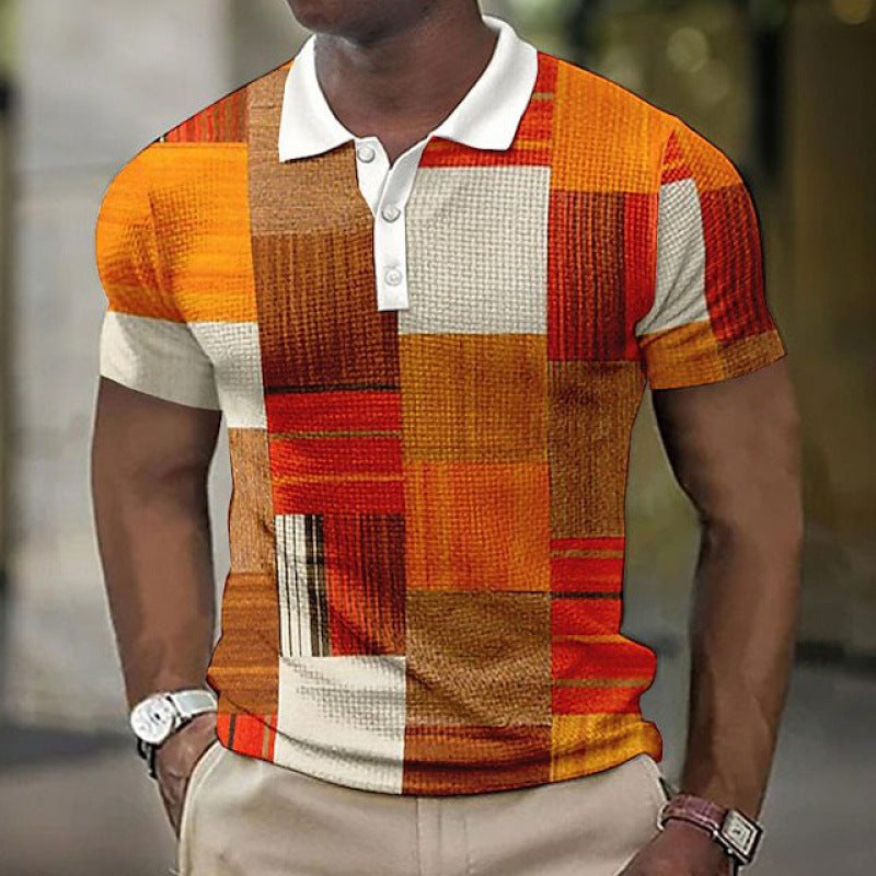 Fashion Digital Printed Plaid Shirt