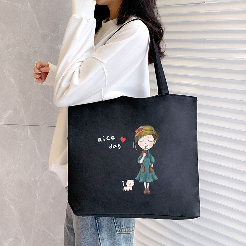 Women's Canvas Bag New Shoulder Handbag Student Tote One Piece