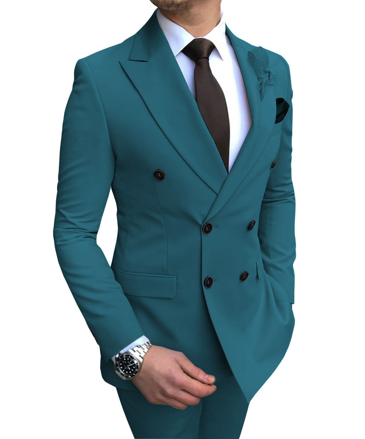 Classic Two-Piece Groomsmen Wedding Suit Ensemble for Men