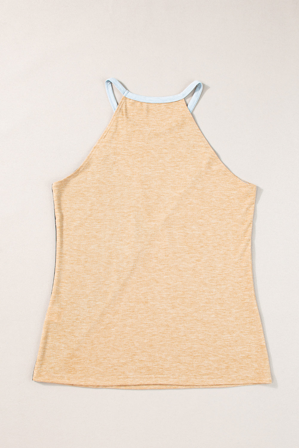 Light French Beige Geometric Color Block Sleeveless Top