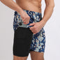 Gradient Printed Beach Shorts Double Layer Casual Sport Shorts