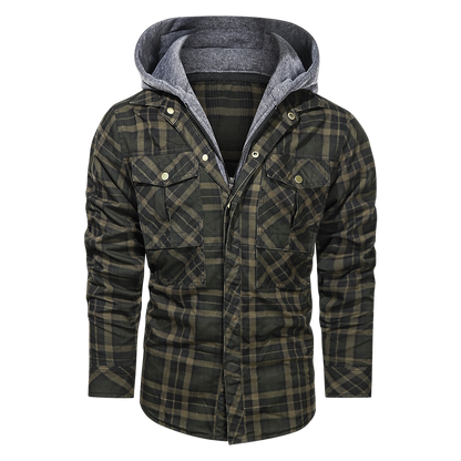 Men's Warm Fleece Thick Jacket with Detachable Hood: Stylish Outerwear for Autumn and Winter