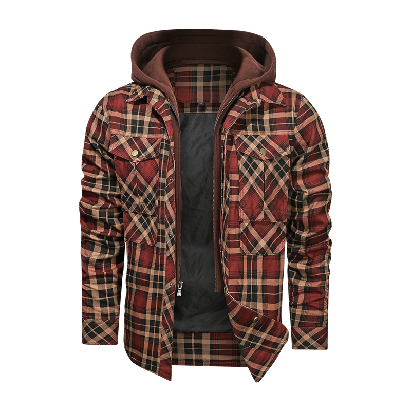 Men's Warm Fleece Thick Jacket with Detachable Hood: Stylish Outerwear for Autumn and Winter