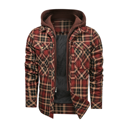 Men's Warm Fleece Thick Jacket with Detachable Hood: Stylish Outerwear for Autumn and Winter