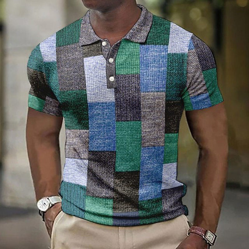 Fashion Digital Printed Plaid Shirt