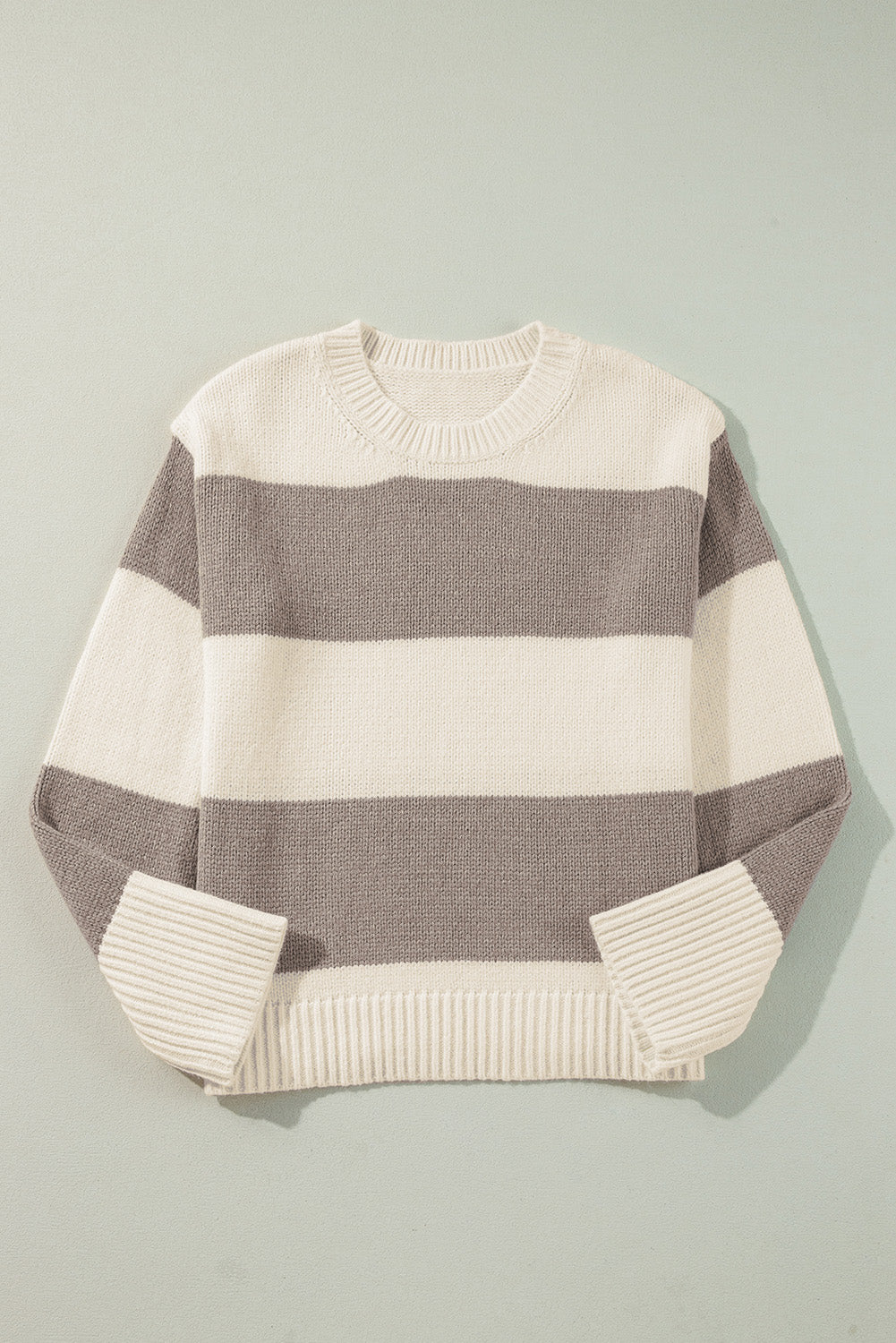 Simply Taupe Colorblock Loose Pullover Sweater