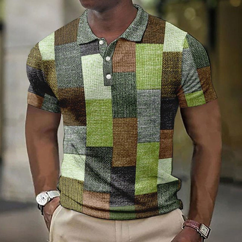 Fashion Digital Printed Plaid Shirt