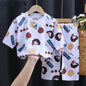 Summer Cotton Silk Air-Conditioning Baby Clothes: Cartoon Pajamas