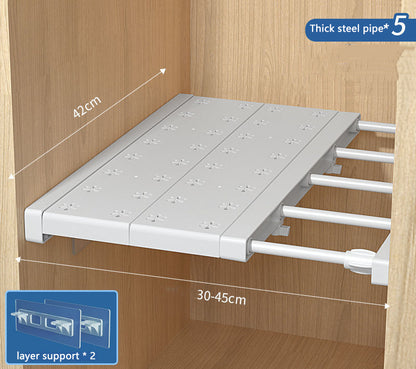 Wardrobe Cabinet Compartment Telescopic Storage Shelf