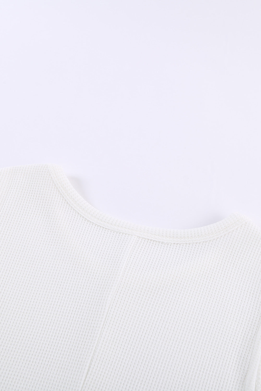 White Crew Neck Waffle Tank Top