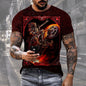 Men's Digital Print Street Sports Short Sleeve T-Shirt