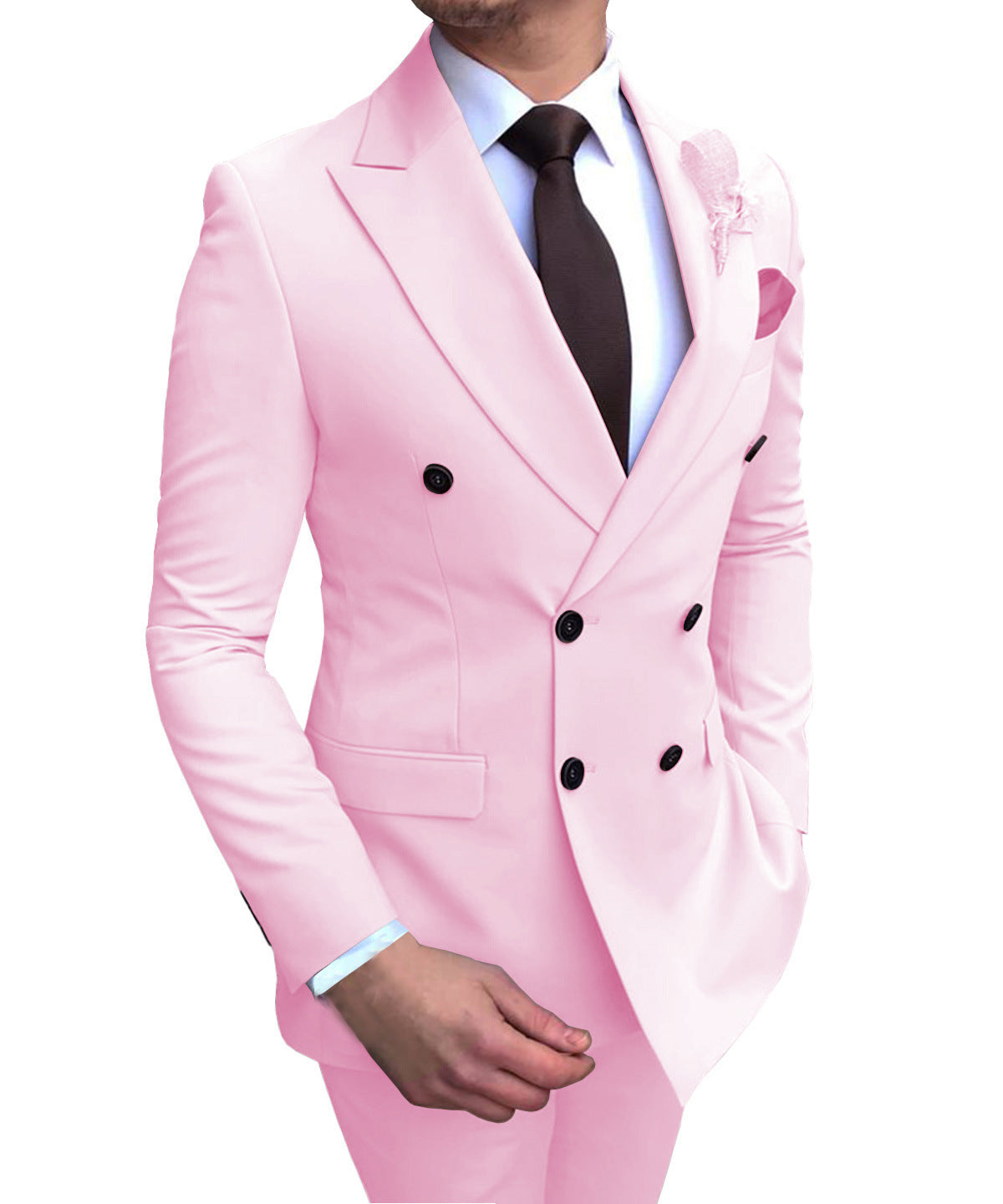 Classic Two-Piece Groomsmen Wedding Suit Ensemble for Men