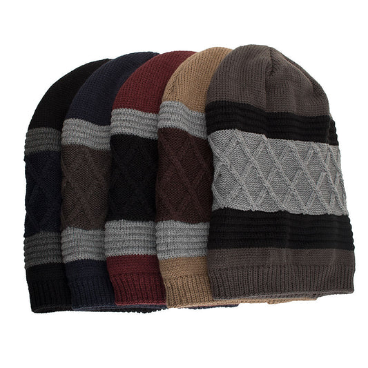 Elevate Your Winter Style: Velvet Clip Diamond Pullover Knitted Wool Hat