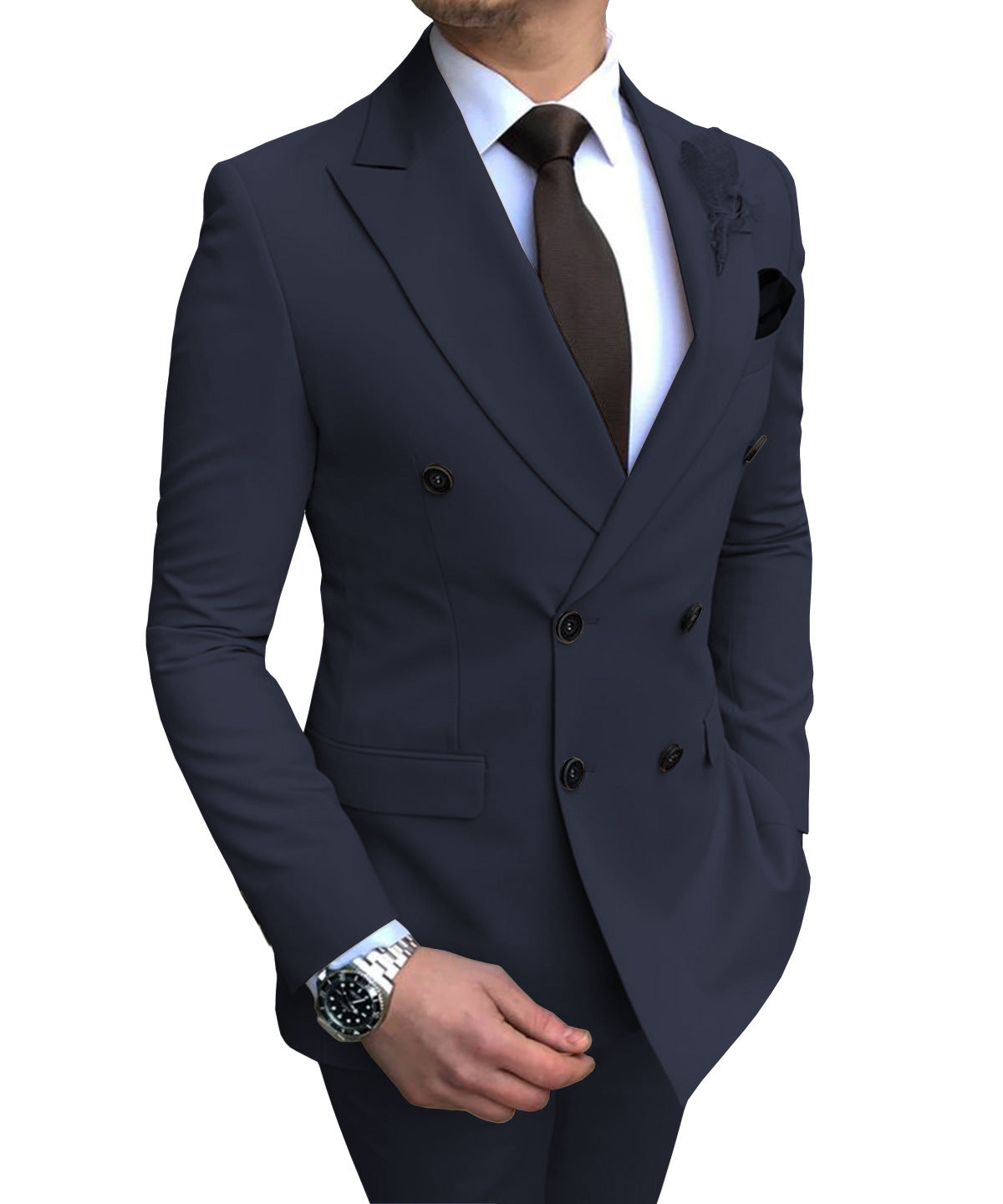 Classic Two-Piece Groomsmen Wedding Suit Ensemble for Men