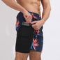 Gradient Printed Beach Shorts Double Layer Casual Sport Shorts