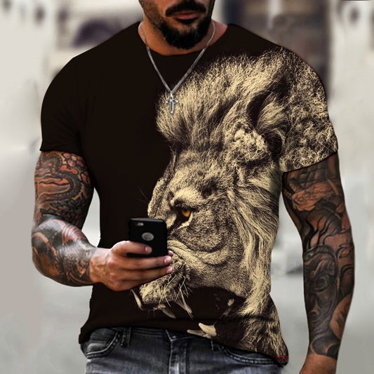 Embrace the Wild: Animal Beast Lion Summer Men's T-Shirt