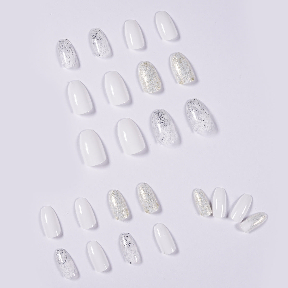 Ice Glitter Short Ballet Fake Nails: Foreign Trade Nail Art Essentials