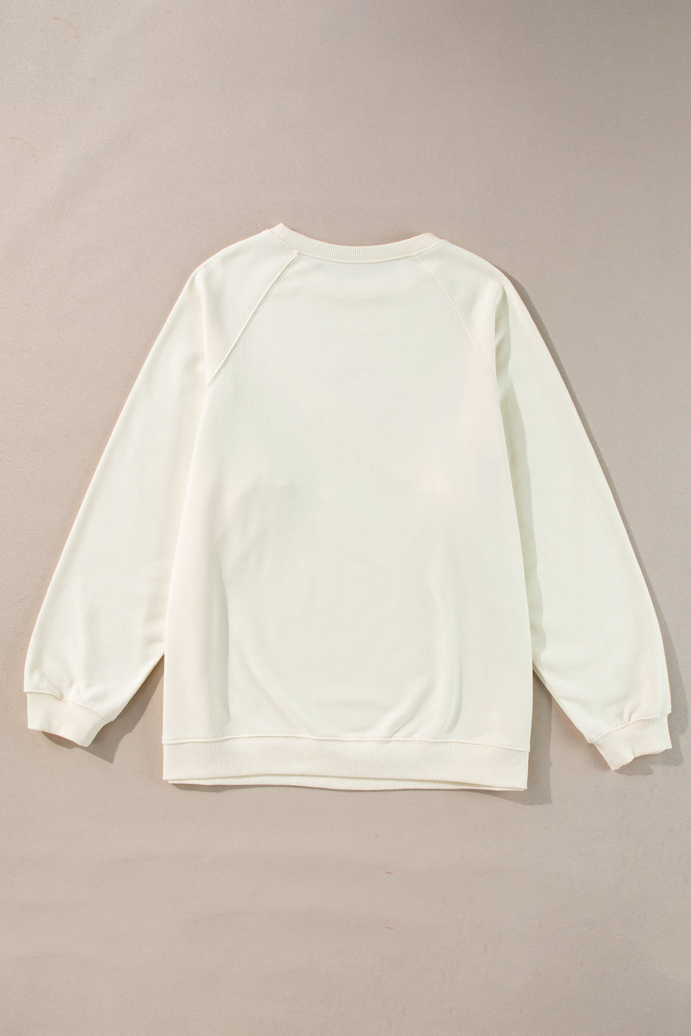 white Rainbow Raglan Sleeve Crew Neck Plus Size Sweatshirt