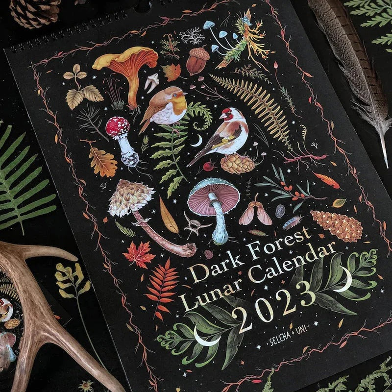 2023 Dark Forest Lunar Colorful Wall Calendar