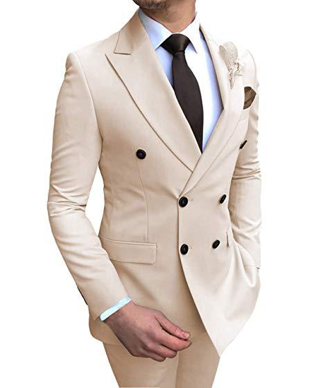 Classic Two-Piece Groomsmen Wedding Suit Ensemble for Men