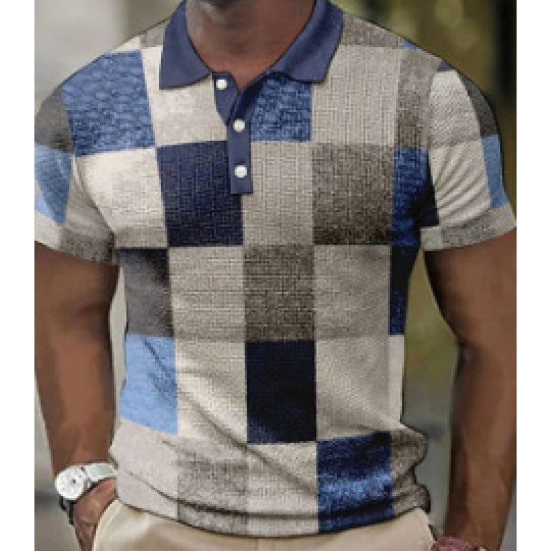 Fashion Digital Printed Plaid Shirt